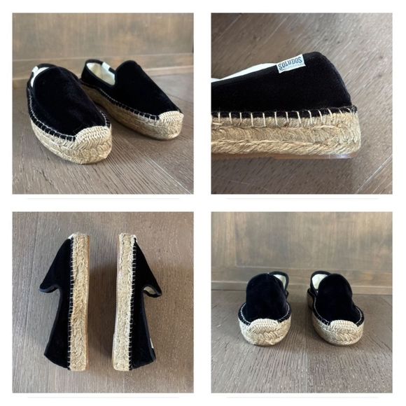 Soludos Velvet Platform Smoking Espadrille Slipper Loafers - Picture 11 of 17